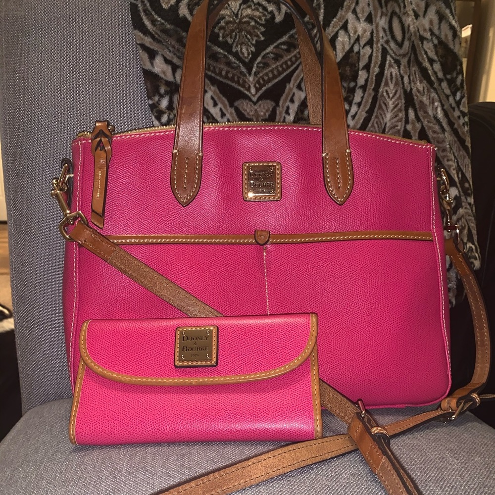 Dooney & Bourke Pink Purse Wallet Set Bundle
